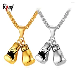 Pendant Necklaces Kpop Necklace Men Sport Jewelry Boxer Gift Stainless Steel Gold Color Boxing Gloves P2171