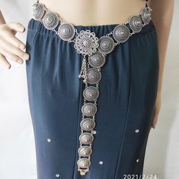 Belts 102cm Chic Waist Chain Thai Ethnic Style Belt Yunnan Dai Girl Dress Accessories Bohemian Alloy 231101