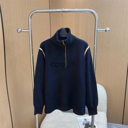 Men's Sweaters 2023 New High Quality Half Zip High Neck Sweater Pullover J231102