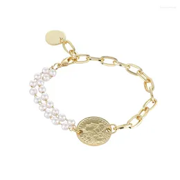 Link Bracelets Women Asymmetry Creative Pearl Avatar Fashion 2023 Valentine's Day For Girls's Gift