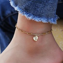 Anklets 2023 Trendy Pave Zircon Heart Initial Letter Anklet Women Temperament Pendant Bracelet For Jewelry Gift