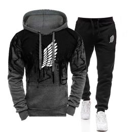 Men's Hoodies & Sweatshirts 2023 3D Print Hoodie Pants Two Sets Pieces Of Casual Track Suit Sportswear Gym Brand Clothing Sports