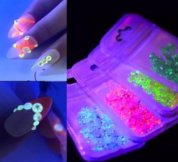 1Pack Luminous Crystal AB Nail Rhinestones Mix Size Glitter Glass Gem 3D Charm Flatback Strass Fluorescence Nail Art Decorations5630647