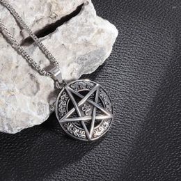 Pendant Necklaces Viking Lucky Pentagram Necklace Men Women Stainless Steel Retro Trend Star Of David Solomon Amulet Jewelry