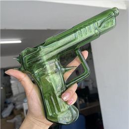 HAND Made Smoking Gun Pipes Glasses Bubbler Oil burner Pipe Water Bongs Tobacco Dry Glass Smokig Pipe