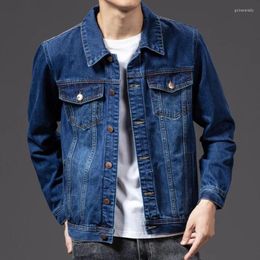 Men's Jackets Loose Great Solid Color Spring Coat Buttons Men Classic For Home