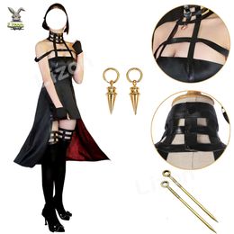 Anime Spy Family Forger Killer Sleeping Beauty Gothic Halter Black Dress Outfit Cosplay Costume Yor Weapons cosplay