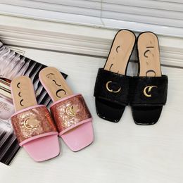 2024 Fashion designer slippers ladies sandals slippers, metal buckle leather sexy high heels non-slip wear-resistant 35-42 yard belt