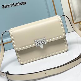 Hardware Buckle Messenger Bag Flap Shoulder Bags Designer Crossbody Bag Cowhide Genuine Leather Handbags High Quality Plain Lady Purse Top Quality