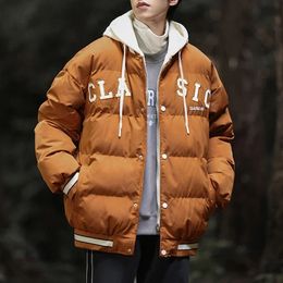 Men's Down Parkas Winter Jackets for Men Hoodie Fake Two Piece Outerwear Clothes Puffer Jacket Unisex Thick Warm Oversized Windbreaker Coat 231101