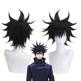 Jujutsu Kaisen Fushiguro Megumi Cosplay Short Heat Resistant Synthetic Hair Halloween Carnival Party Wigs + Wig Cap cosplay