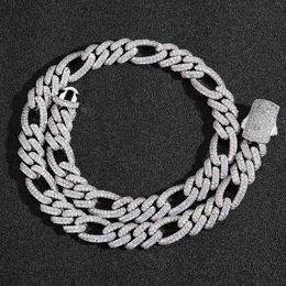 Fine Jewelry 12 mm Hip Hop 925 Sterling Silber Vvs Moissanite Diamond Iced Out Miami Cuban Link Chain Halskette für Herren