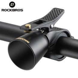 Bike Horns ROCKBROS Bicycle Stainless Copper Bell Handlebar Bicycle Horn Warning Ring Cycling Crisp Sound Alarm Bike Bell Bike Accessories 231101