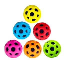 7CM Decompression Bouncy Ball Squishy Bouncy Ball With Black Holes Look Candy Color PU Foam Balls Kids Toy Funny Kids Ball Toys M272O