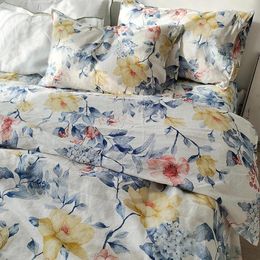 Bedding Sets Lnk Printing Cotton Linen Set King Size Duvet Cover Flat Sheet Pillowcases Customise