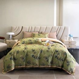 Bedding Sets American Country Style Brushed Cotton 4 Pcs Flower Digital Printing Autumn And Winter Nantong Wholesale