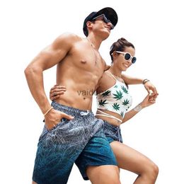 Men's Swimwear Couple Beach Board Shorts Fast Dry Swimwear Mens Women Sport Running Surfing Sweatpants Bermuda Lover Plus Size Swimming Trunks YQ231102