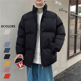 Men's Down Parkas Winter Plus Size Puffer Jacket Men Thicken Warm Stand Collar Coat Japanese Street Women Fashion Stand Collar Oversize Parkas 231101