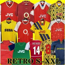 Qqq8 Highbury Home Football Shirt Soccer Jersey Vintage Pires Henry Reyes 02 03 Retro 05 06 98 99 Bergkamp 94 95 Adams Persie 96 97 Galla