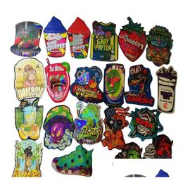 Packing Bags Wholesale Die Cut Out Shape Mylar Bag 3.5 Cannatique Blue Cherry Zlurpee Donmerfos Paloma Runtz Backpack Boyz Holograph Dhv5J