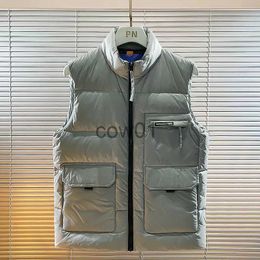 Men's Down Parkas Winter Down Vest Jacket Parkas Men Stand Collar Large Pocket Sleeveless Nylon Waterproof Unisex Jackets Fashion Loose Coat J231102