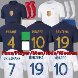 22 23 BENZEMA MBAPPE GRIEZMANN Soccer Jersey French KANTE POGBA ZIDANE GIROUD MATUIDI Kimpembe VARANE PAVARO Equipement Maillot De Football