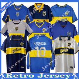 81 97 98 Retro Boca Juniors Maradona Soccer Jerseys ROMAN GAGO Football Shirt classic 00 01 02 03 04 05 06 84 95 96 99 RIQUELME Camiseta Futbol vintage Long sleeve Uniform