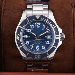 U1 Top AAA Brietling Super Ocean Mechanical Watch Men's Fashion Blue Dial Automatic Mens Watch Rotatable Bezel Superocean Rubber Strap Gents Sport Wristwatches