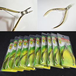 10pcs New 2014 Professional Gold Nail Cuticle Nail Art Stainless Steel Nipper Clipper Manicure Plier Cutter Tool BENA129105869946