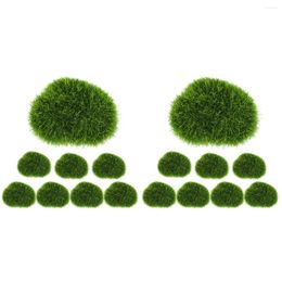 Decorative Flowers 16 Pcs Fake Moss Ornaments Artificial Stones Faux Micro-landscape