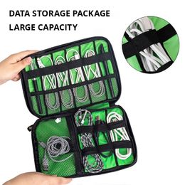 Bag Organizer 1pc Black Green Storage Bag Electronic Accessory Organizer Portable Usb Data Cable Charger Plug Travel Waterproof Organizer 231102