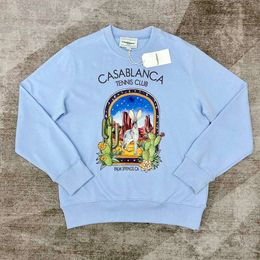 Casablanc Sweatshirt 23ss Men Designer Fashion Sportshirt Cotton Top New Casablanca Hoodies Round Neck Pullover Sweater Print Long Sleeve Unisex Tops