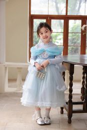 Girl Dresses Children's Autumn And Winter Dress 2023 Girls' Long Sleeve Princess Mesh Fluffy