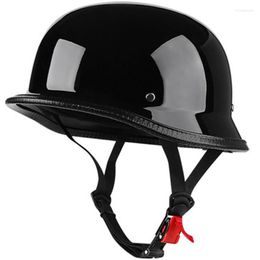 Motorcycle Helmets Unisex DOT Retro Matte Black German Half Face Helmet Chopper Cruiser Biker Head Protection Motor Hats M/L/XL