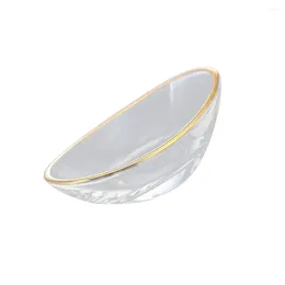 Plates Boat Shaped Glass Sauce Plate Golden Dipping Clear Mini Seasoning Dish For Home Restaurant El -