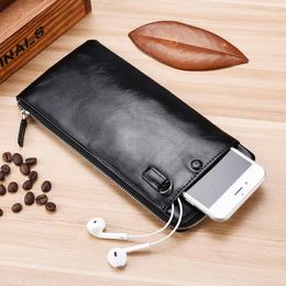 Wallets Men Wallet Classic Long Style Card Holder Male Purse Quality Zipper Large Capacity Big For Cellphone