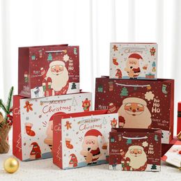 Gift Wrap 12pcs Santa Elk Tote Paper Bags Thickened Horizontal Gift Bags Christmas Day Gift Bags Party Gift Supplies Birthday Candy Bags 231102