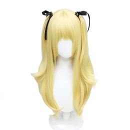 Cosplay Genshin Impact Sumi Fischl Gold Yellow Hair High Temperature Silk Wig for Girl Boy Party Cos Festival Christmas Hal