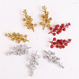 Christmas Decorations 10pcs 5pcs Tree Decoration 12-head Glitter Simulation Fruit Merry 2023 Year Gifts Xmas DIY Navidad Decor