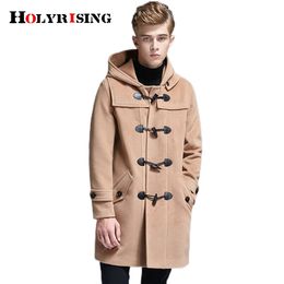 Men's Wool S-6XL Autumn and Winter Cow Horn Buckle Woollen Coat Men's Thickened Cashmere Wool Coat Long Korean Windbreaker NZ163 231101