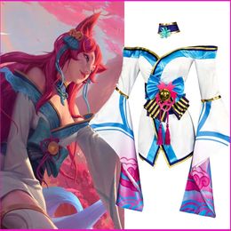 Ahri Costume Spirit Blossom League of Legends Cosplay Outfits Wig Halloween Game Costumes for Women Girl cosplay