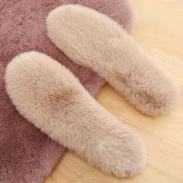 Shoe Parts Accessories Warm Imitation Rabbit Fur Insoles Winter Warm Plush Men Women Insoles Soft Thick Warm Shoe Accessories Plush Fluffy Insole 231102