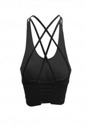 lu yoga Women039s new hollow beautiful back sexy crosslace shockproof sports bra vest running fitness yoga wear9843912