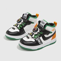 Sneakers Autumn Childrens Sports Shoes Boys High Top Board Shoes Girls Baby Shoes Childrens Trendy Basketball Shoes 231102