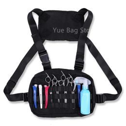 Hair Salon Large Capacity Hairdressing Scissors Bag Large Storage Space Hair Comb Hair Clip Holder Case Double Shoulder Belt Waist Bag 40#7 231102