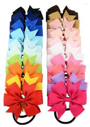 Hair Accessories 20Pcs (10Pairs) Baby Girl Grosgrain Ribbon Bows Ponytail Holder Boutique Elastic Tie For Teens And Young Women