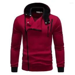 Men's Hoodies Patchwork Color Casual Zipper Hooded Sweatshirts