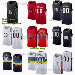 CJ McCollum Custom Printed 2023-24 Season Basketball Jerseys Zion Brandon Williamson Ingram Hawkins Murphy III CE.J. Liddell Dereon Seabron Matt Ryan Kaiser Gates