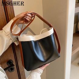 Shoulder Bags Retro Big For Women Patchwork Crossbody Bag 2023 Winter Vintage Fashion PU Leather Handbags And Purses