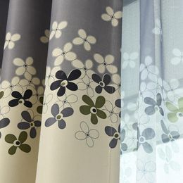 Curtain Grey And Cream Floral Print Modern Blackout Curtains For Living Room The Bedroom Home Decor Sets Drapes Window Treatment